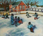 Skating at the Little Red Schoolhouse (sold)